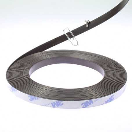 Bande magnétique 8mm avec dos autocollant spéciale ruban led