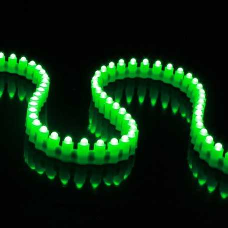 Ruban led silicone 96leds/m vert de 1m avec alimentation secteur