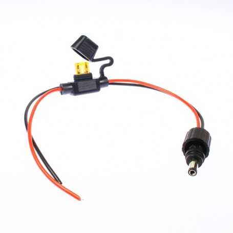 Connecteur jack mâle étanche avec porte fusible de protection