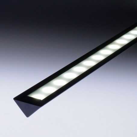 Profilé aluminium noir 1 mètre encastrable ou d'angle pour bandeau led kit complet