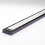 Profilé aluminium noir de 1 mètre avec diffuseur opaque et capsule de terminaison