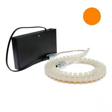Kit piles avec bande led silicone orange de 1m. Haute luminosité