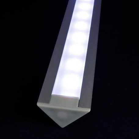 KIT profilé LED aluminium TRIO encastrable de 1m avec diffuseur givré