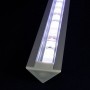 KIT profilé LED aluminium TRIO encastrable de 1m avec diffuseur transparent