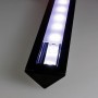 KIT profilé LED aluminium TRIO encastrable NOIR de 1m avec diffuseur givré