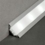 KIT profilé LED aluminium TRIO encastrable NOIR de 1m avec diffuseur transparent