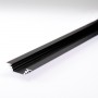 KIT profilé LED aluminium TRIO encastrable NOIR de 1m avec diffuseur transparent