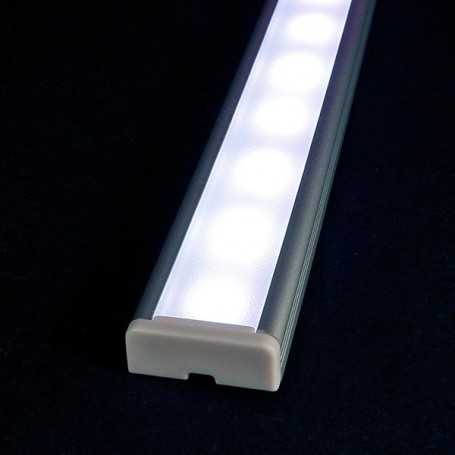 KIT profilé LED aluminium SURFACE L de 1m avec diffuseur givré