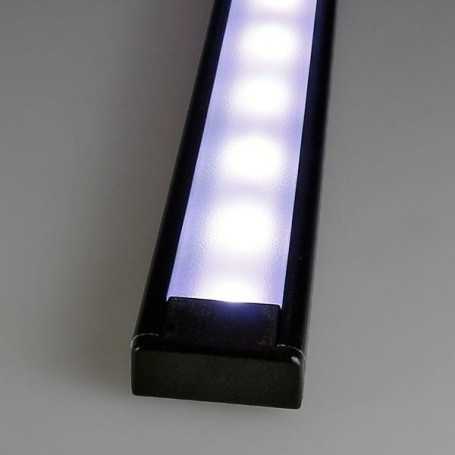 KIT profilé LED aluminium SURFACE L NOIR de 1m avec diffuseur givré