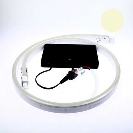 Néon LED flexible 2m blanc chaud avec boîtier piles