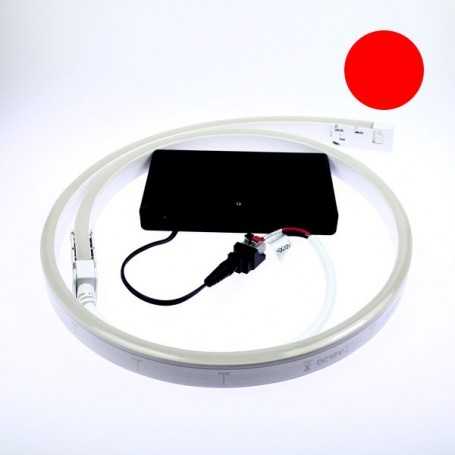 Néon LED flexible 4m rouge avec boîtier piles