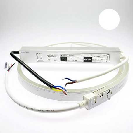Néon LED flexible 10m blanc avec alimentation 220V étanche