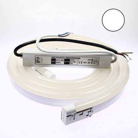 Kit néon LED bulbe blanc 4m avec alimentation 220V étanche