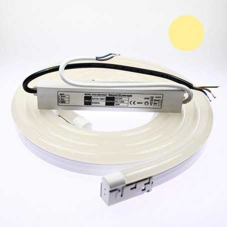 Kit néon LED bulbe blanc chaud 4m avec alimentation 220V étanche