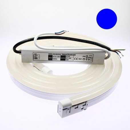 Kit néon LED bulbe bleu 10m avec alimentation 220V étanche