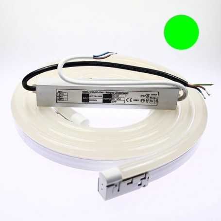 Kit néon LED bulbe vert 10m avec alimentation 220V étanche