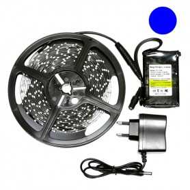 Kit bande LED bleue 60LED/m étanche 2m50 avec batterie 4200mAh