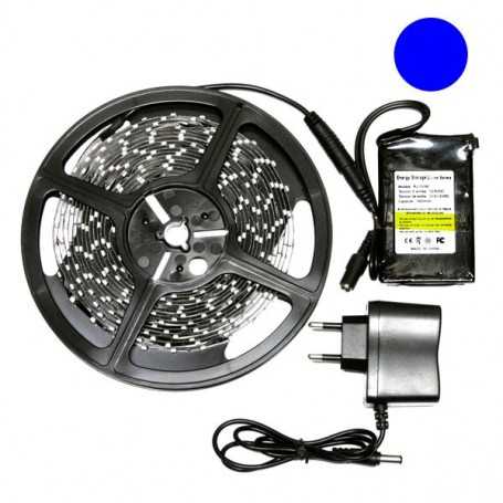 Kit bande LED bleue 60LED/m étanche 2m50 avec batterie 4200mAh