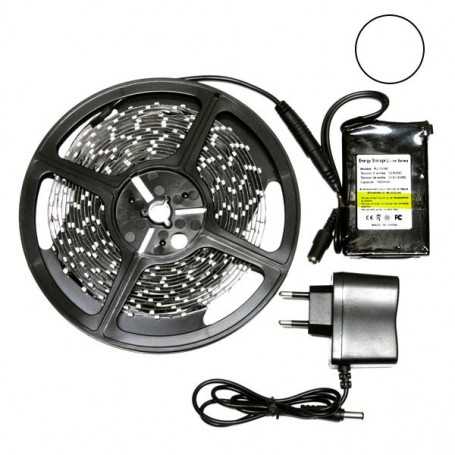Kit bande LED blanche 60LED/m étanche 2m50 avec batterie 4200mAh