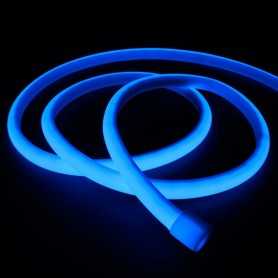 Ruban LED néon bleu 12V étanche 5m. Lumière continue haute intensité