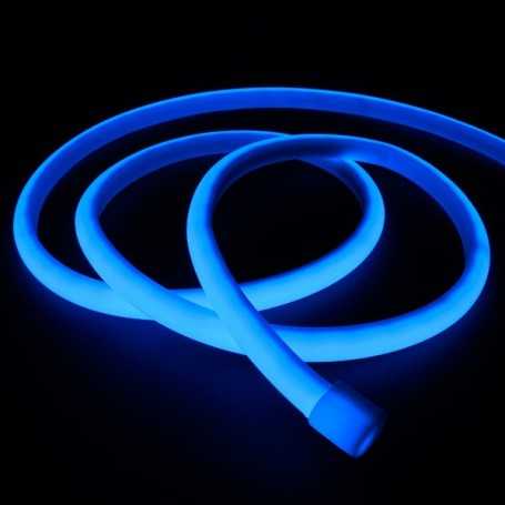 Ruban LED néon bleu 12V étanche 5m. Lumière continue haute intensité
