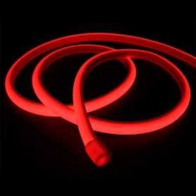 Ruban LED néon rouge 12V étanche 5m. Lumière continue haute intensité