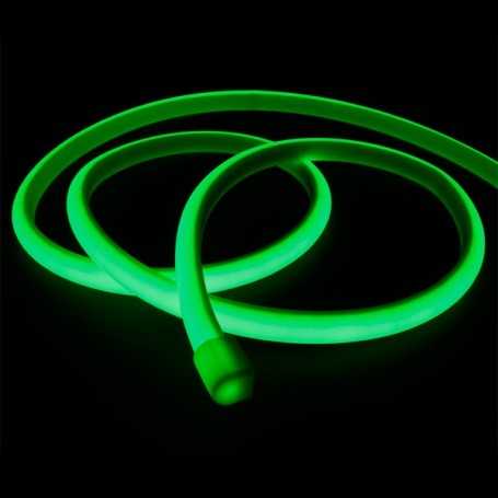 Ruban LED néon vert 12V étanche 5m. Lumière continue haute intensité