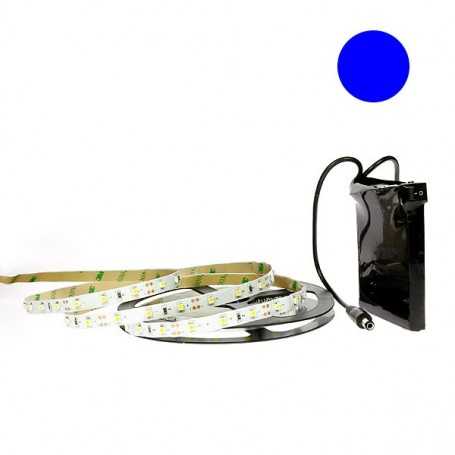 Kit bande LED bleue 60LED/m IP20 2m50 avec batterie 1800mAh