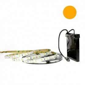Kit ruban LED orange 60LED/m IP20 5m avec batterie 1800mAh