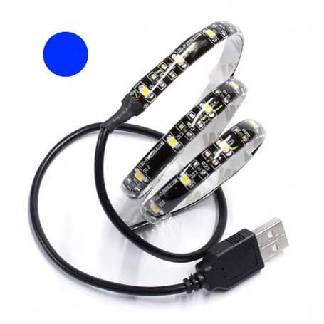 Bande LED USB tuning PC 5V bleue 60LED/m étanche 100cm