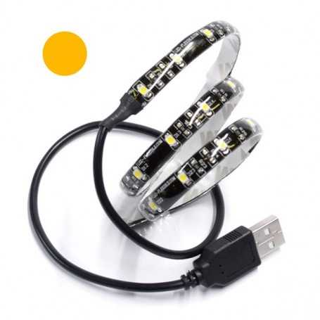 Bande LED USB tuning PC 5V orange 60LED/m étanche 100cm