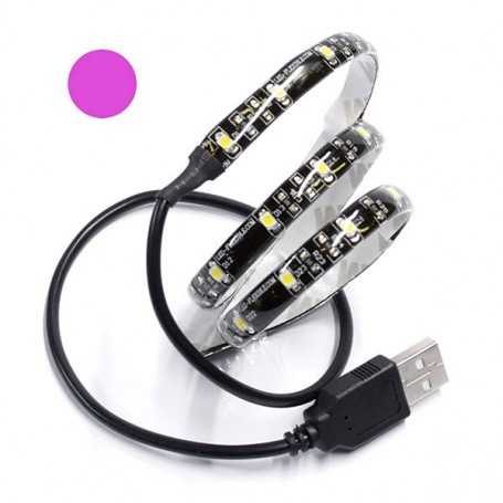 Bande LED USB tuning PC 5V rose 60LED/m étanche 100cm