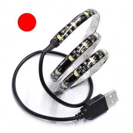 Bande LED USB tuning PC 5V rouge 60LED/m étanche 100cm