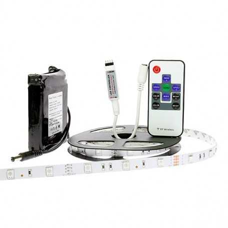 Kit ruban LED RGB 30LED/m IP20 2m50 mini contrôleur RF avec batterie 4200mAh
