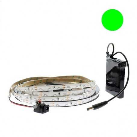 Kit ruban LED side vert 60LED/m étanche 5m avec batterie 1800mAh