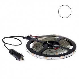Led flexible blanc kit tuning auto avec prise allume cigare