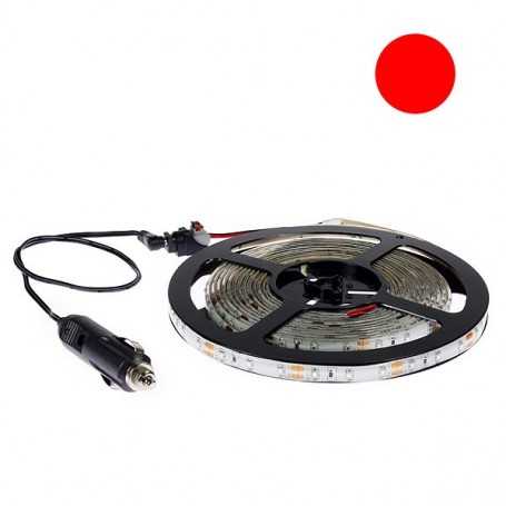 Led flexible rouge kit tuning auto avec prise allume cigare