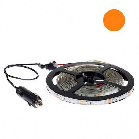 Led flexible orange kit tuning auto avec prise allume cigare