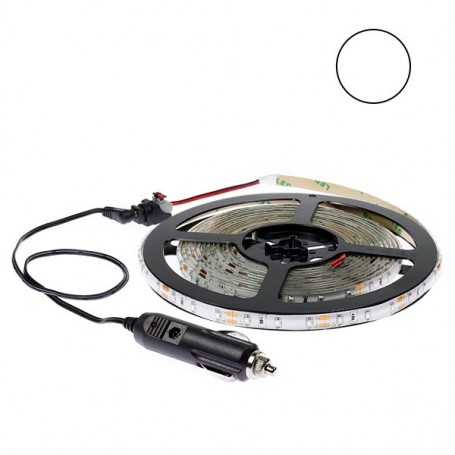 Kit bande LED blanche 60LED/m étanche 5m 12V tuning auto