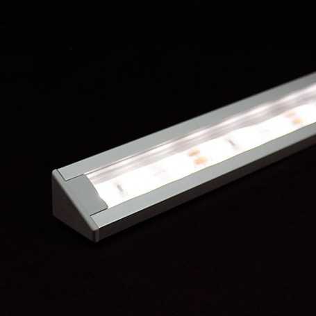 KIT profilé LED CORNER L en aluminium de 1m avec diffuseur transparent
