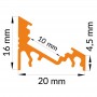 Dimensions du profilé d'angle de 1m