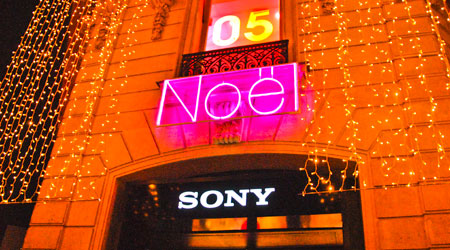 N&eacute;on led flexible rose Sony Paris