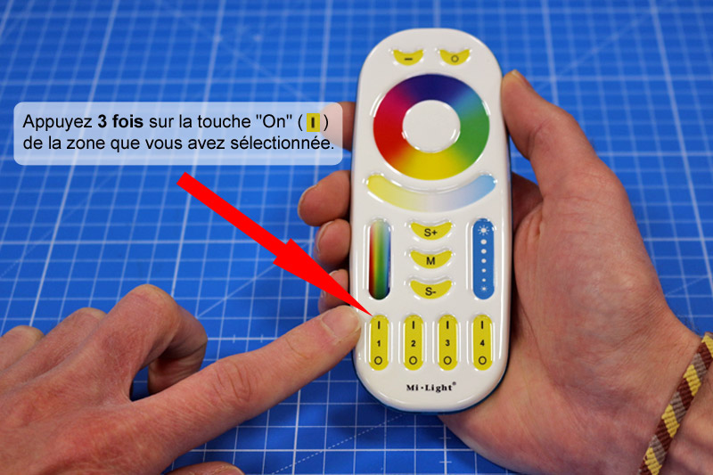 Appairage de la télécommande au contrôleur RGBW