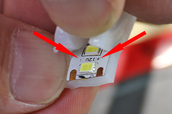 Polarité sur un ruban led néon