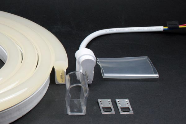 Différents éléments de raccordement pour le néon led flexible rgb