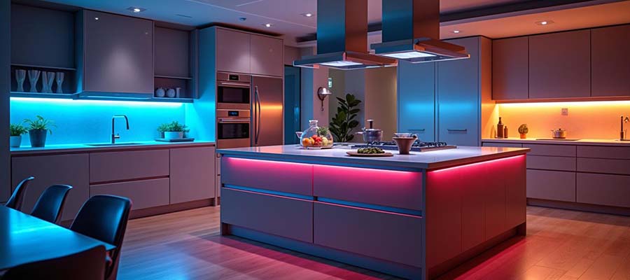 Ruban LED pour éclairage d'un plan de travail cuisine