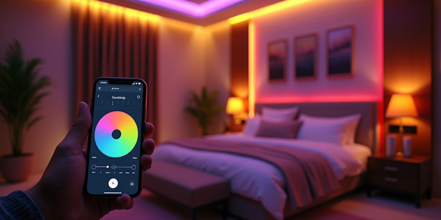 Ruban LED pour plafond dans une chmabre