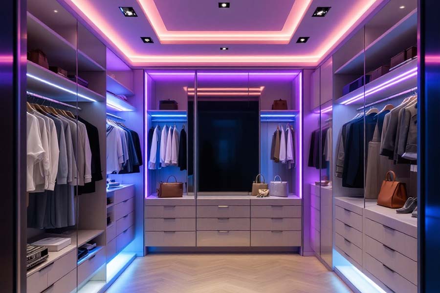 Ruban LED pour l'éclairage d'un dressing