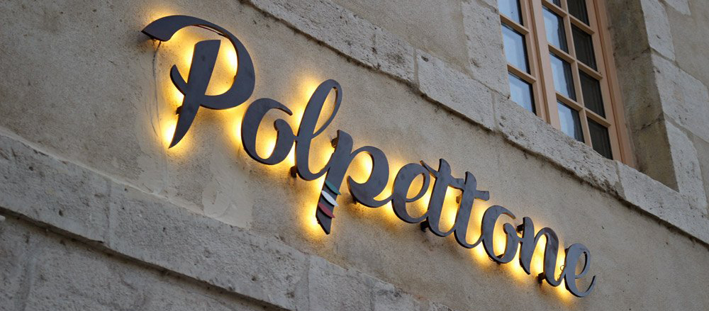 Enseigne ext&eacute;rieure de jour avec Bande LED pour le restaurant Polpettone &agrave; Orl&eacute;ans