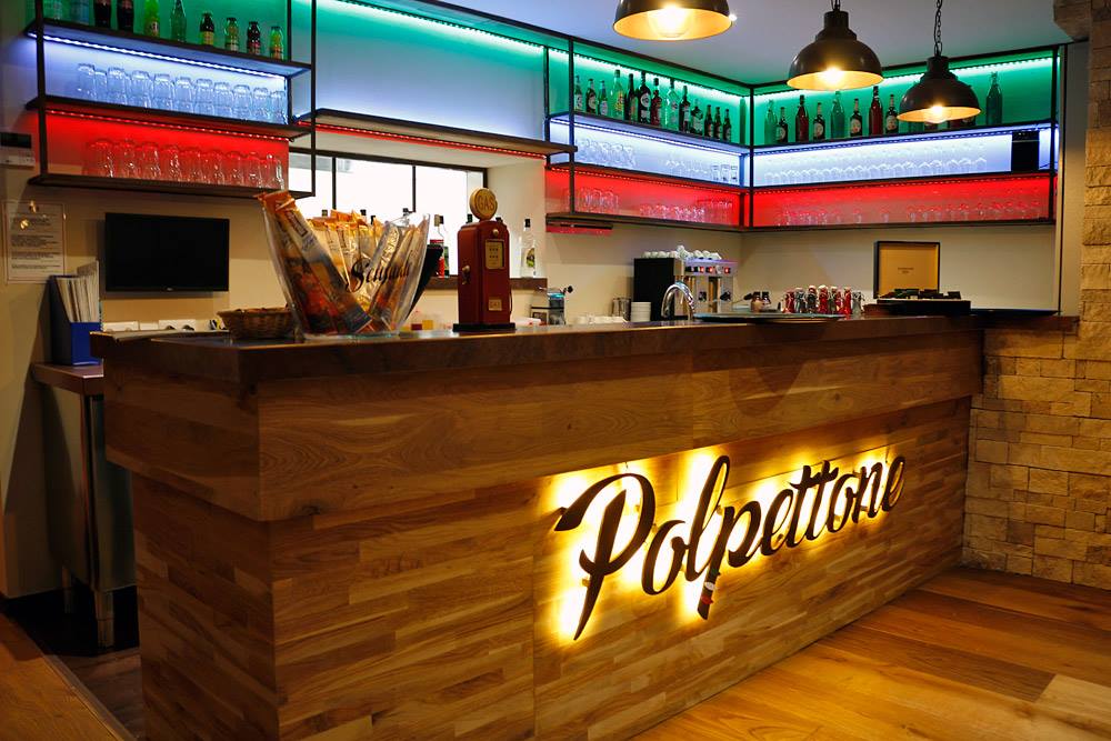 Enseigne int&eacute;rieure avec Bande LED pour le restaurant Polpettone &agrave; Orl&eacute;ans